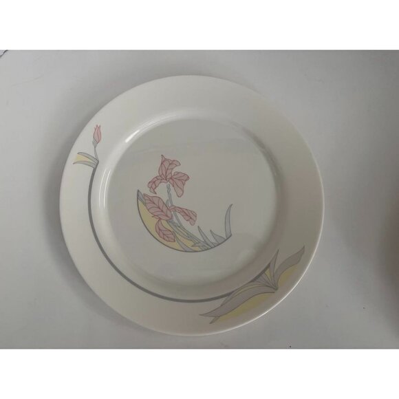 ARCOPAL France Serving Plate and Bowl Table Charm Diana Pattern Pink Iris - Picture 2 of 8